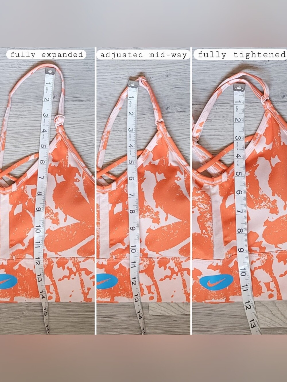Nike One Luxe Icon Indy Clash Dri-Fit Light Impact Orange White Sport Bra, US M - Picture 6 of 16